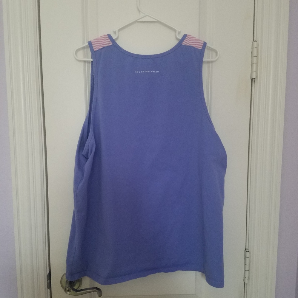 Southern Marsh Jessica Purple Gingham Tank Top XL - Picture 5 of 6
